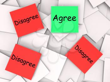 Agree Disagree Post-It Notes Meaning For Or Against