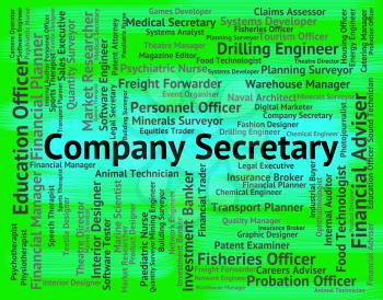 Company Secretary Showing Clerical Assistant And Word