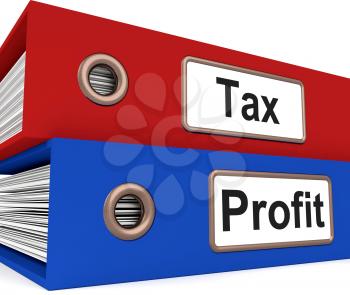 Tax Profit Folders Showing Paying Income Taxes