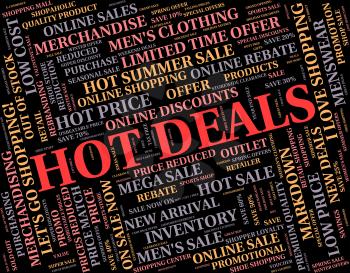 Hot Deals Indicating Number One And Text