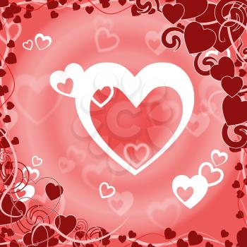 Red Background Representing Heart Shapes And Romance