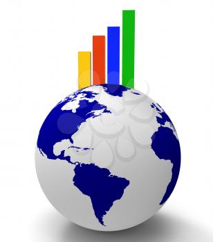 Increase Graph Worldwide Indicating Globally Worldly And Progress
