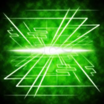 Green Brightness Background Showing Radiance And Lines

