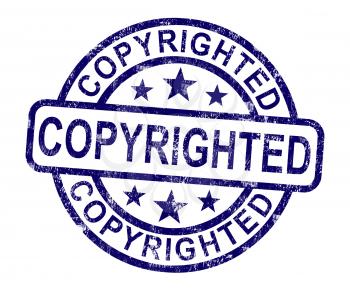 Copyrighted Stamp Showing Patent Or Trademarks