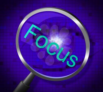 Magnifier Focus Representing Searches Concentrate And Concentration