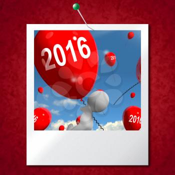 Two Thousand Sixteen on Balloons Photo Showing Year 2016