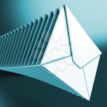 Piled Envelopes Showing Inbox Messages On Computer Internet