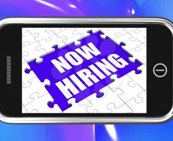 Now Hiring Tablet Showing Job Opening And Recruiting Employees