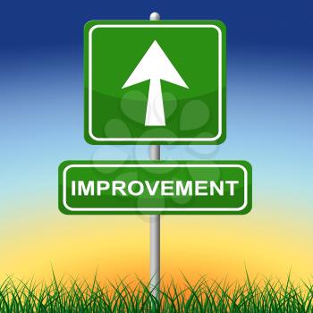 Improvement Sign Representing Progress Display And Enhance
