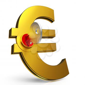 Euro Key Shows Banking Savings And Finance