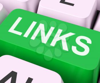 Links Key Showing Backinks Linking And Seo