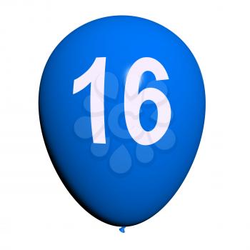 16 Balloon Showing Sweet Sixteen Birthday Party