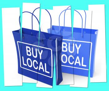 Buy Local Shopping Bags Promoting Buying Products Locally