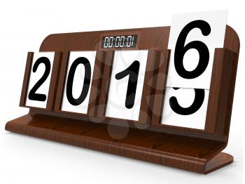 Desk Calendar Representing Year Two Thousand Sixteen