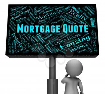 Mortgage Quote Showing Real Estate And Purchasing