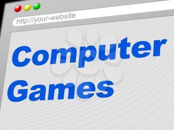 Computer Games Showing Www Web And Gamer