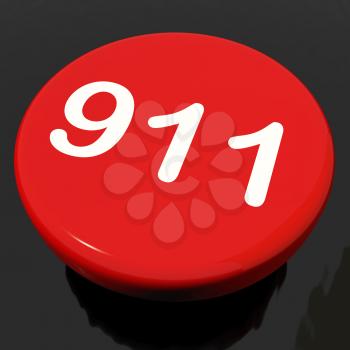 Nine One Button Showing Call Emergency Help Rescue 911
