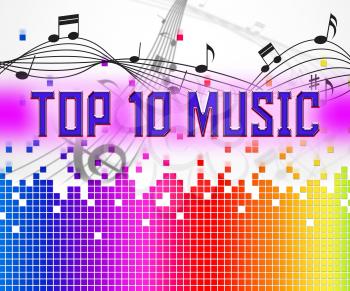Chart Music Showing Top Ten And Hits