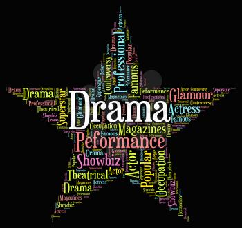 Drama Star Indicating Theatres Text And Theater