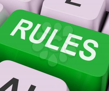 Rules Keys Showing Guidance Policy Or Regulations