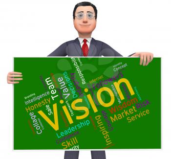 Vision Word Representing Planning Mission And Aspire 