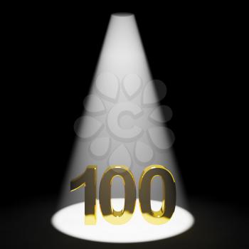 Gold 100th 3d Number Representing Anniversary Or Birthdays