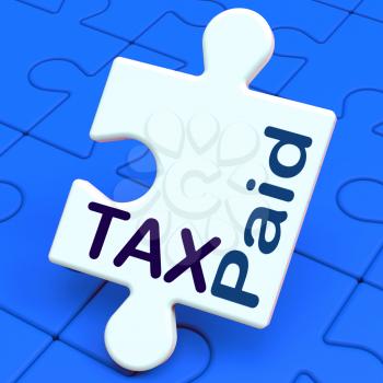 Tax Paid Puzzle Showing Duty Or Excise Payment