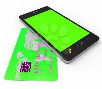 Credit Card Online Representing World Wide Web And Website