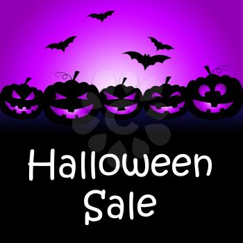 Halloween Sale Showing Trick Or Treat And Celebration Rebate