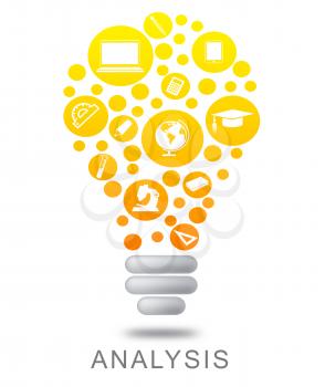 Analysis Lightbulb Showing Investigates Analyze And Investigation