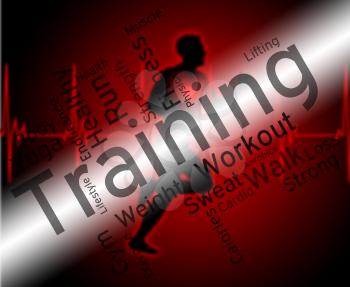 Training Words Representing Working Out And Fit