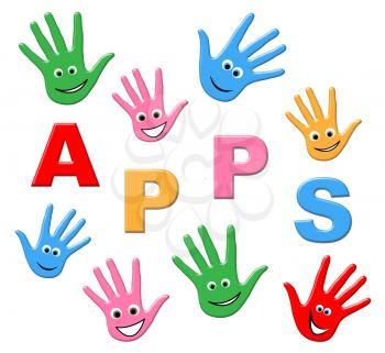 Apps Kids Indicating Application Software And Internet