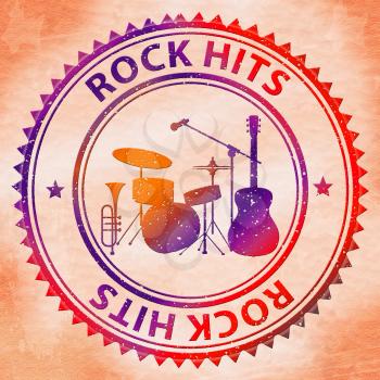Rock Hits Representing Popular Rated And Sound