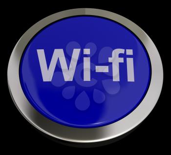 Blue Wifi Button For Hotspots Or Internet Connection