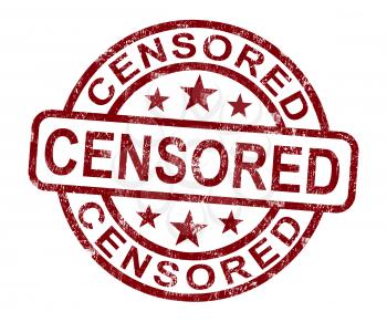 Censored Stamp Showing Prohibited And Censorship