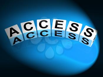 Access Dice Showing Admittance Accessibility and Entry