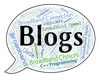 Blogs Word Indicating Weblog Text And Websites
