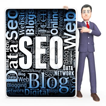 Seo Sign Indicating Search Engines And Optimization