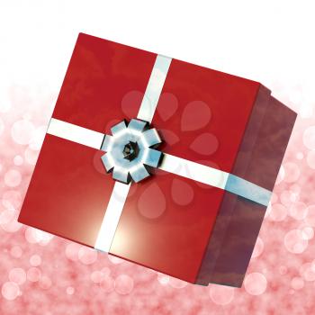 Red Giftbox With Bokeh Background For Girls Birthdays