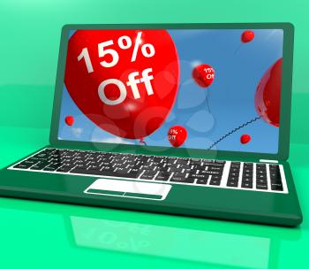 Balloons On Computer Show Sale Discount Of Fifteen Percent Online