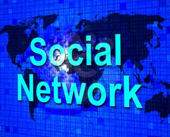 Social Media Representing Network Marketing And Global