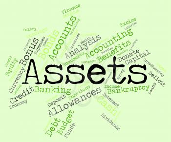 Assets Words Showing Wealth Capital And Goods 