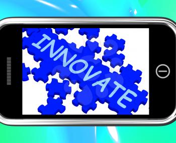 Innovate On Smartphone Shows Creativity And Inventions