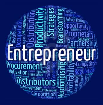 Entrepreneur Word Showing Business Person And Seller