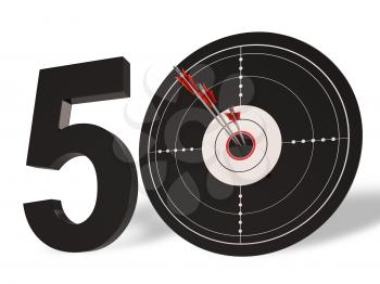 50 Target Showing Golden Anniversary Fifty Years
