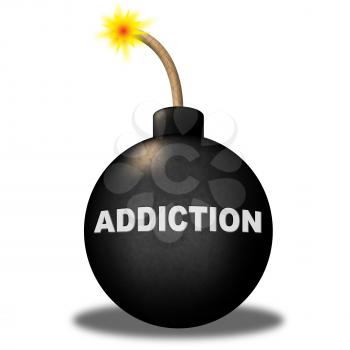 Addiction Bomb Indicating Craving Hazard And Alert