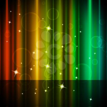 Multicolored Curtains Background Showing Stars And Bubbles
