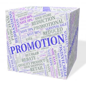 Promotion Cube Showing Reduction Merchandise And Save