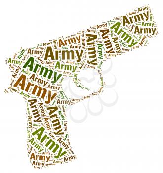 Army Word Showing Armed Force And Text