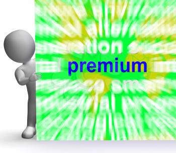 Premium Word Cloud Sign Showing Best Bonus Premiums